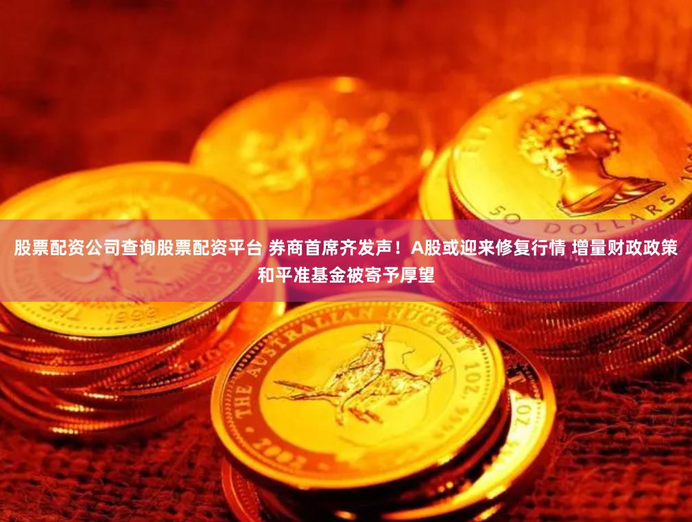 股票配资公司查询股票配资平台 券商首席齐发声！A股或迎来修复行情 增量财政政策和平准基金被寄予厚望